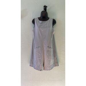 Nenona Medium Light Blue Sleeveless Shorts Romper Jumpsuit With Pockets